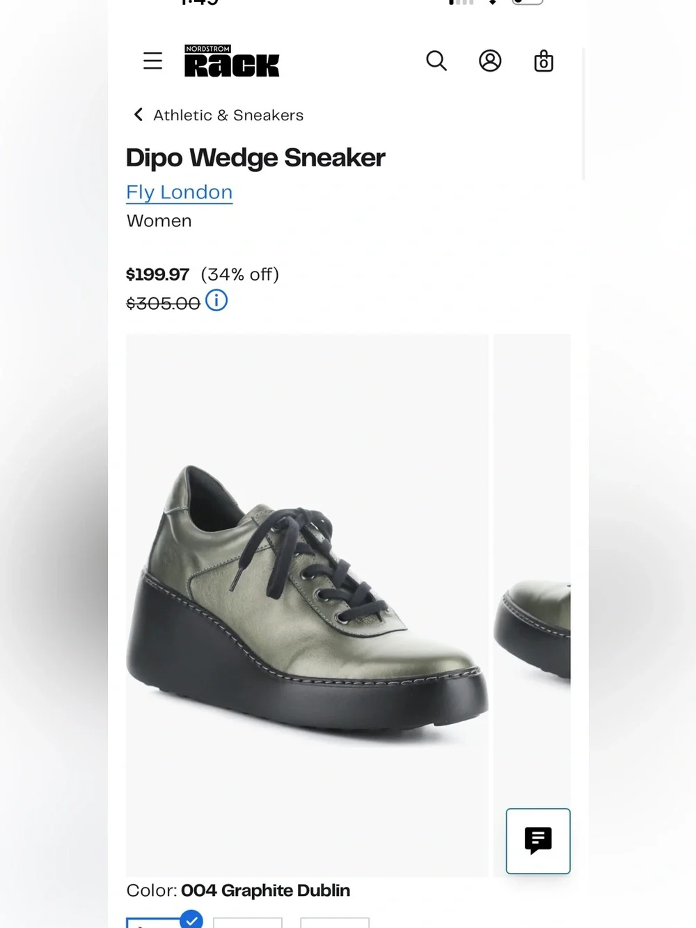 Fly London Women's DIPO580FLY Graphite Platform Wedge Lace-Up Shoe Size 8 EU38